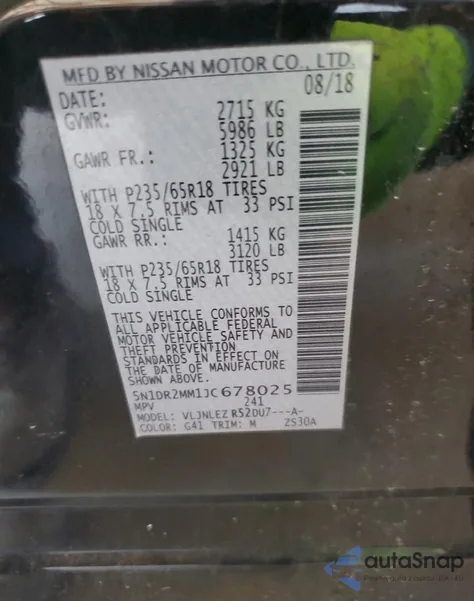 2018 Nissan Pathfinder S from USA, damaged, VIN 5N1DR2MM1JC678025